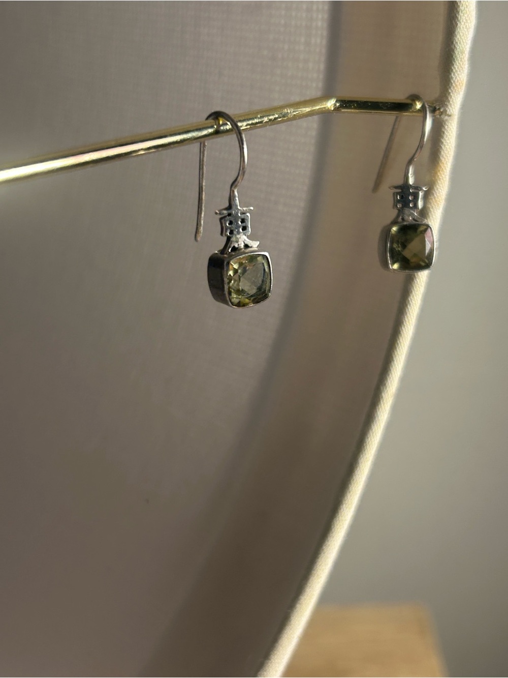 Vintage Lori Bonn Sterling Silver Citrine gemstone Earrings